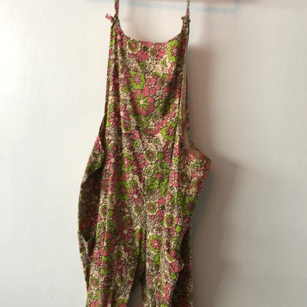 100% cotton flower print overalls